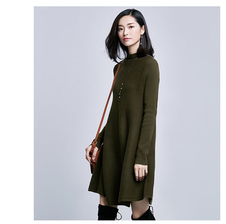 Cần bán / Phụ nữ mùa thu váy mới Nữ nữ khí chất chạm đáy áo dài Một chiếc váy đứng cổ áo 32772 vay chu a