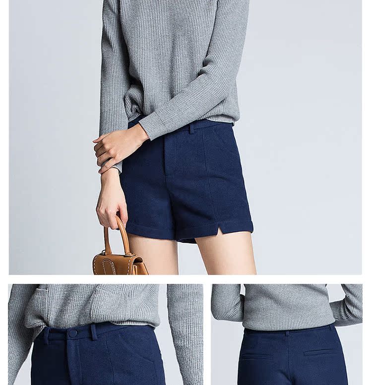 Bán / mẫu nữ mùa thu và mùa đông mới quần short thẳng thẳng dày của phụ nữ kích thước lớn là quần legging len mỏng 23481 quần sooc da nữ đẹp