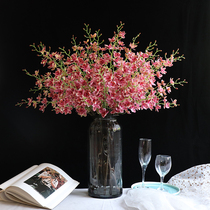 Nympho high quality dining table flowers light luxury dancing orchid simulation flowers flower arrangement Morandi color dried flowers living room decoration