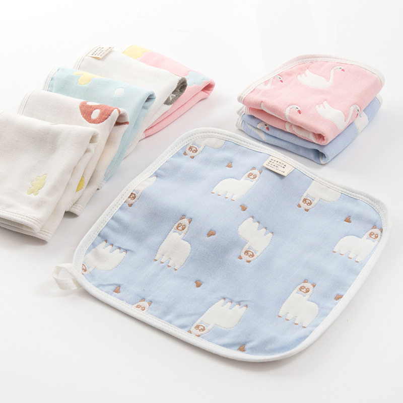 Six 6-layer gauze square towel baby baby child small towel baby handkerchief saliva towel pure cotton small towel
