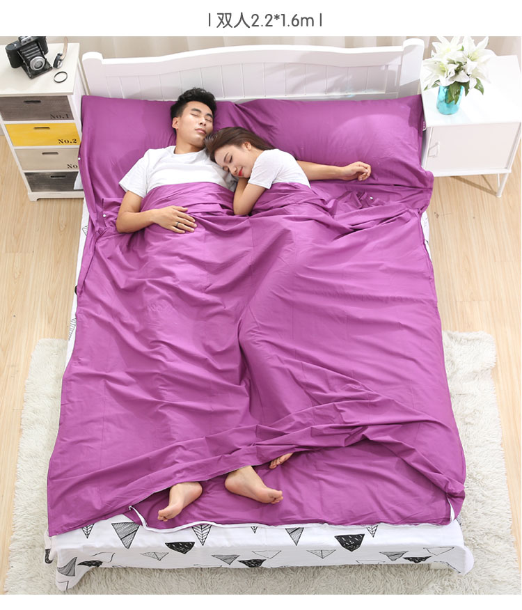 Du lịch trên bẩn túi ngủ cotton trong nhà dành cho người lớn khách sạn khách sạn vệ sinh chống bẩn quilt bìa du lịch xách tay đơn đôi