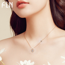 Sun necklace female 925 sterling silver choker 18K gold rose gold niche design tide jewelry 2020 New