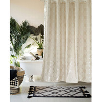 Simple modern European large ring perforated polyester waterproof mildew proof shower curtain bathroom curtain door curtain dyed jacquard mirror