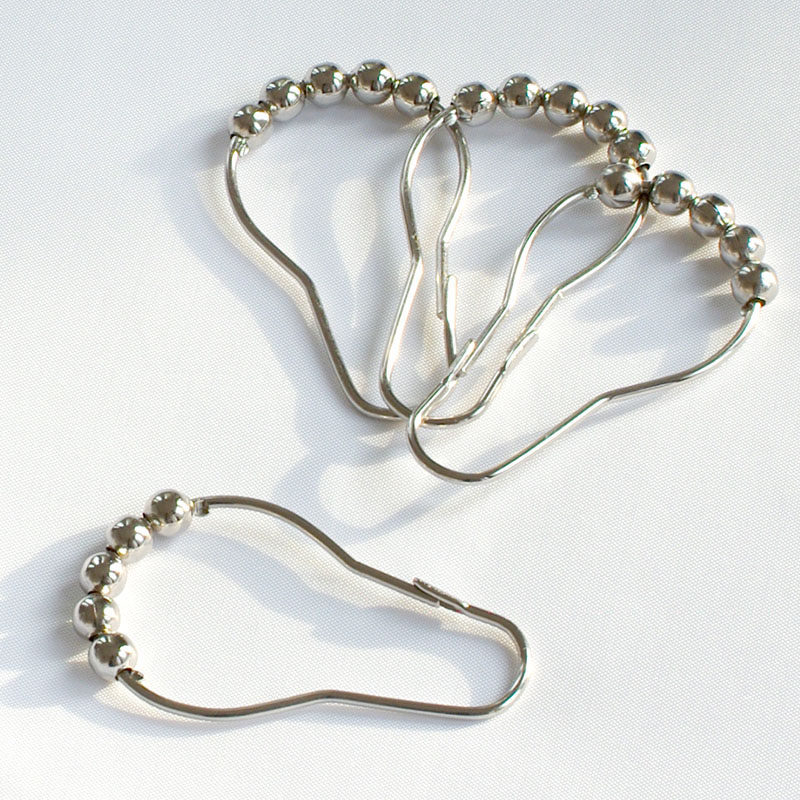 Five-bead gourd stainless steel curtain shower curtain hook snap opening does not take rod curtain bath curtain ring