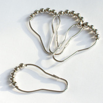 Five-bead gourd stainless steel curtain shower curtain adhesive hook Live button opening does not take the rod curtain shower curtain ring