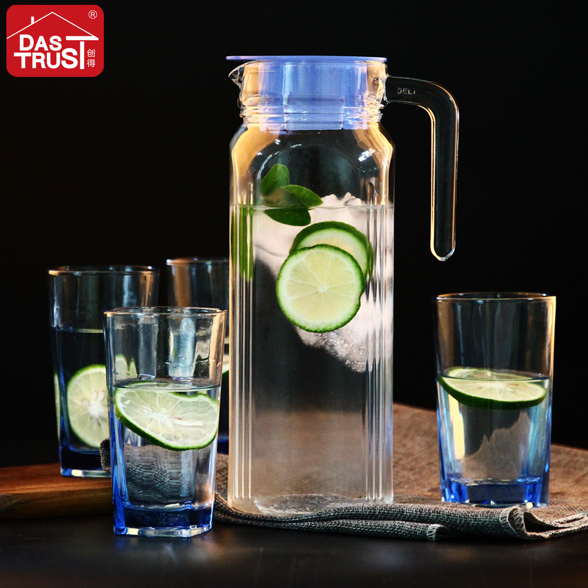 Cold Kettle Glass Cold Kettle Bottle Large Capacity Tea Explosion Protection Home Non-Heatproof High Temperature Cool White Open Water Cup Suit