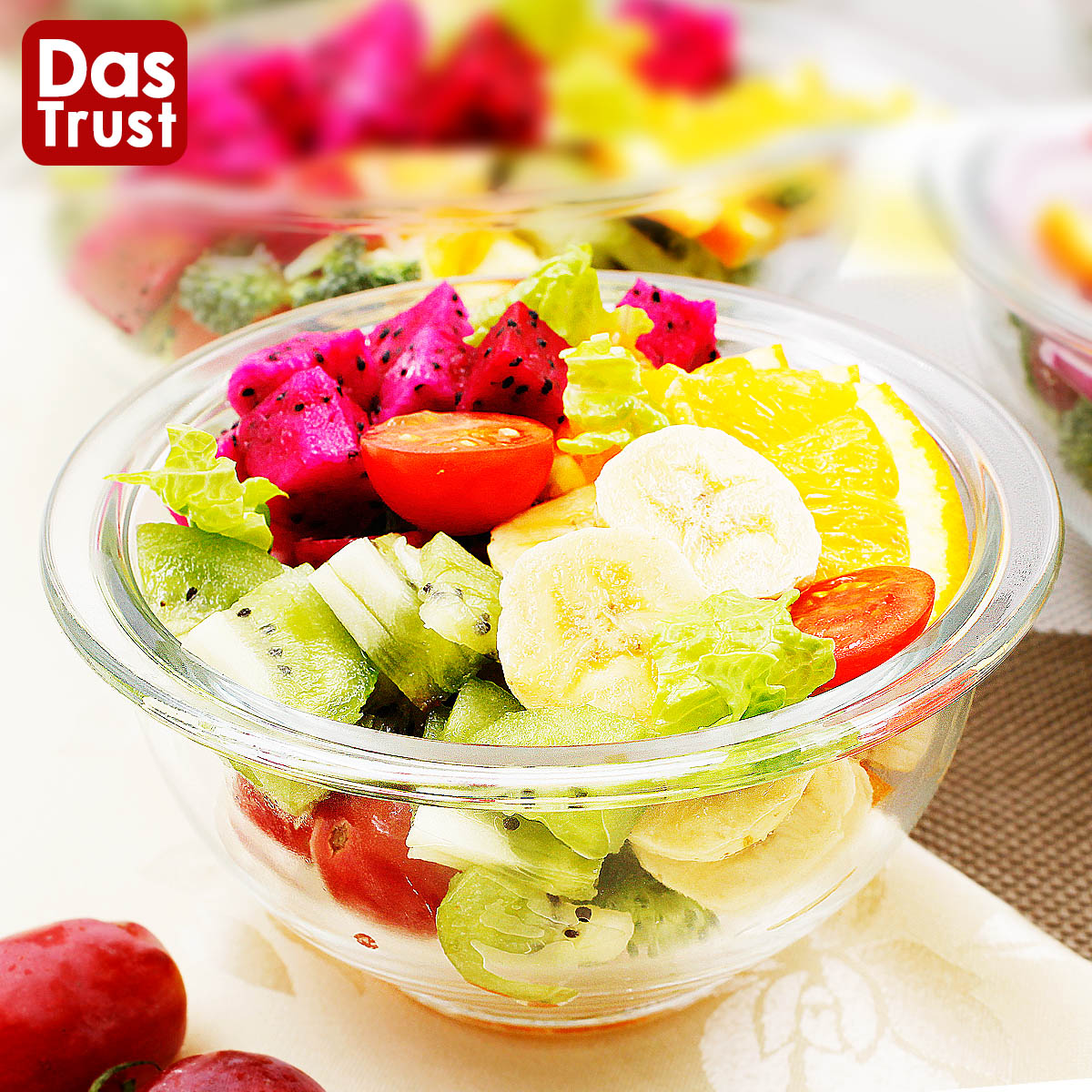 Create heat-resistant glass home salad bowl microwave tableware rice bowl combination single large bowl soup bowl bubble noodle bowl set