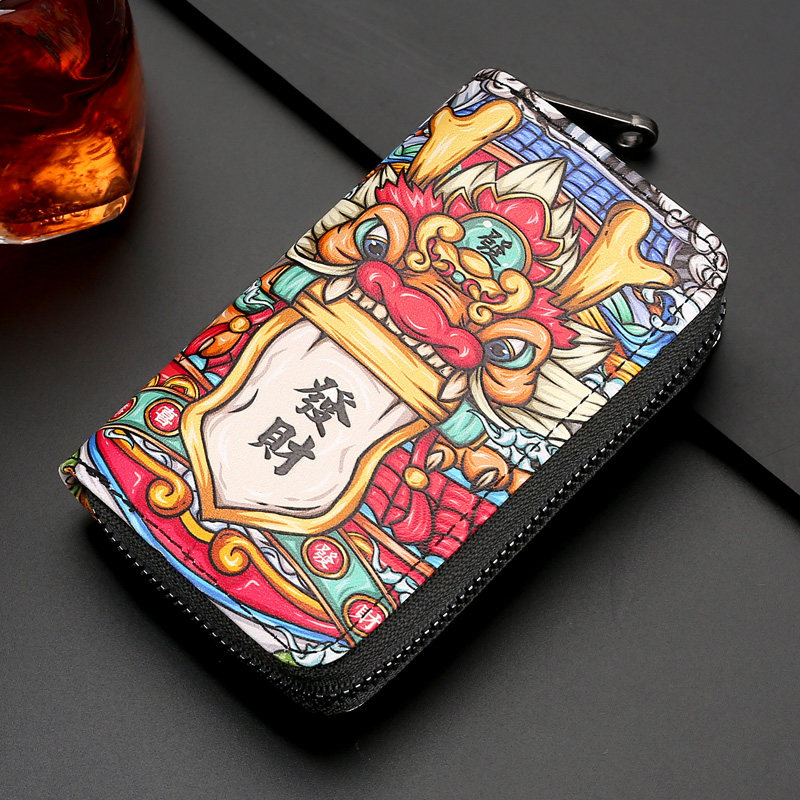 Guochao Panda Key Bag Male Multiple Theft Large Capacity Woman Small Multifunction Key Bag Integrated Car Key