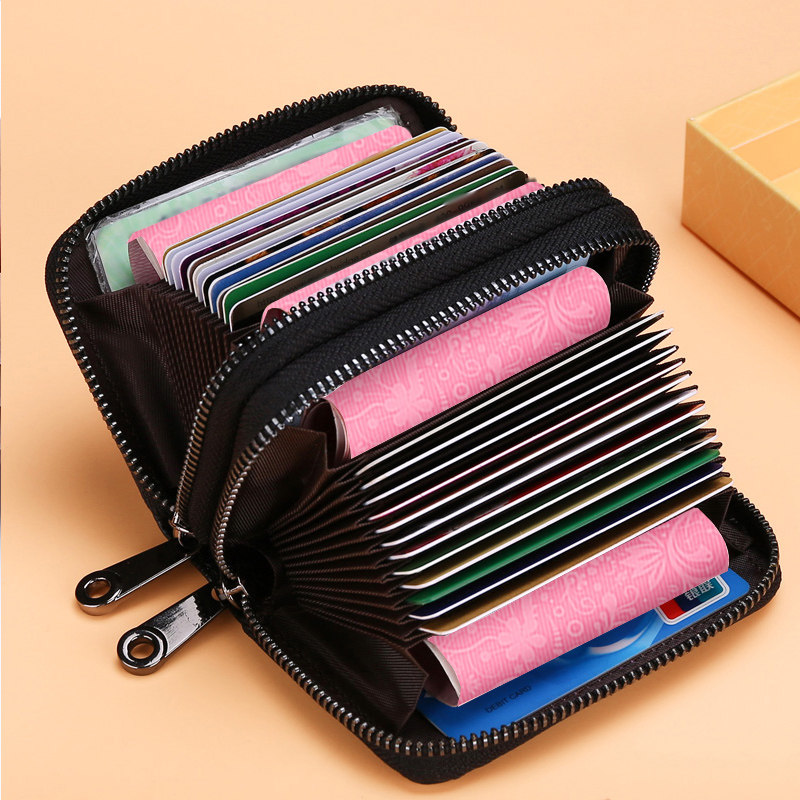 Yigu-Bigu Brief Twin Pull Chain Real Pickup Truck Multifunction Large Capacity Card Bag ZERO wallet Bull Leather