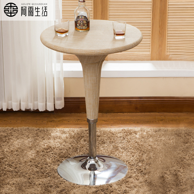 A rain life lifting high foot table Coffee table Negotiation table Bar table Household balcony bar table and chair Round table