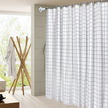 Bathroom Partition Shower Curtain Set, No-Drill Waterproof Shower Room Bathroom Door Water-Blocking Curtain, Thickened Fabric