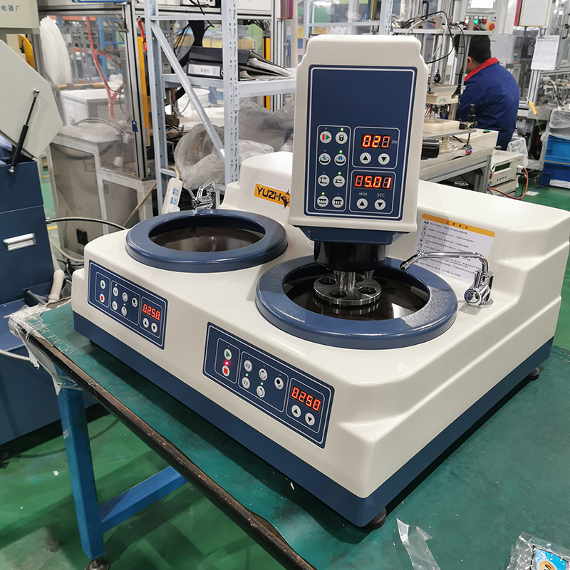 Automatic metallographic specimen grinding and polishing machine Shanghai Metallographic Yuzhou double disc stepless speed regulation belt automatic head YMPZ-2-250