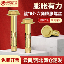 Galvanized iron external hexagonal internal expansion screw pull explosion expansion heavy-duty internal expansion bolt M6M8M10M12M16