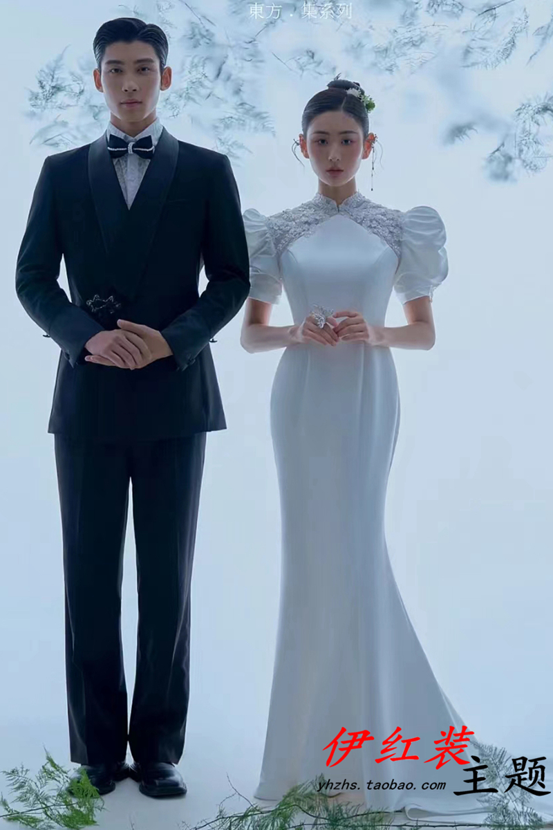 Retro clothing suitable for photo sessions, lace wedding dress, Chinese style,  Retro clothing suitable for photo sessions, lace wedding dress, Chinese style,