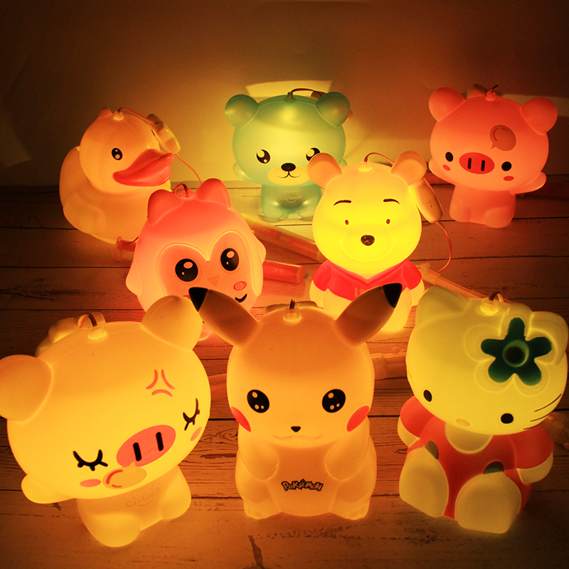 Lantern Festival Lantern Children Cartoon Hand Shine With Music Lantern Flowers Lights Kindergarten Creative Plastic Small Toys