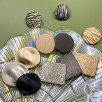 Irregular button button button metal round Joker top female decorative trench coat hairy dress with button coat