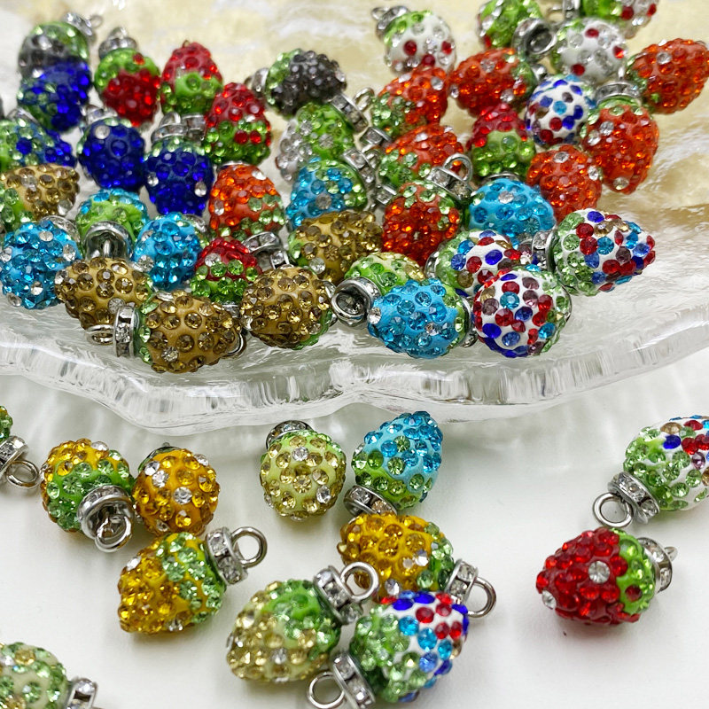 Strawberry Retro Shirt Open Shirts Foreign Dress Children Small Buttons RED SWEATER SWEATER SWEATER EARRINGS NECKLACE HAIR COLLAR Necklace Hair Ring Drill Button