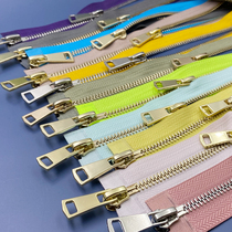 5# metal zipper double Open tail double head down jacket jacket trench sweater long coat two-way jacket copper pull lock