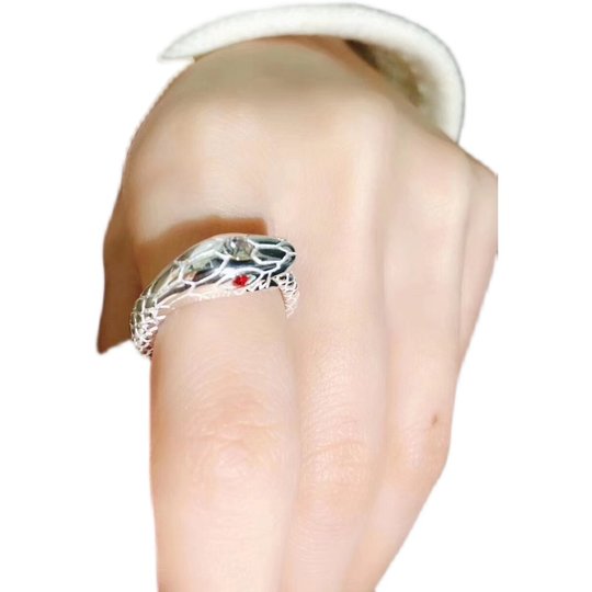 Thai-Stil-Handwerksmarke Foyuange A Z Mineral 925 Silber Schlangenring