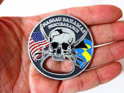 U.S. Customs and Border Protection pure copper medallion wine starter EDC brass dog tag bottle opener