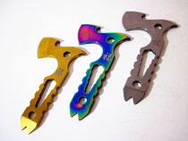 Fuzto multifunctional mini axe EDC gadget corkscrew opener hanging key chain emergency pendant