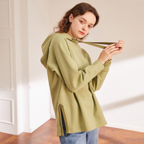 Aozhiguo split large profile hooded sweater womens spring loose 2021 new early autumn thin top sweatshirt