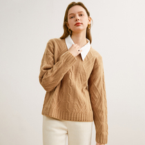 Ozhi country 21 winter cashmere wool material vintage woven craft 4 color sweater sweater sweater sweater French