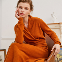 Ozhi country fine wool French lazy pajamas wind knitted dress women Winter 3-color base SW