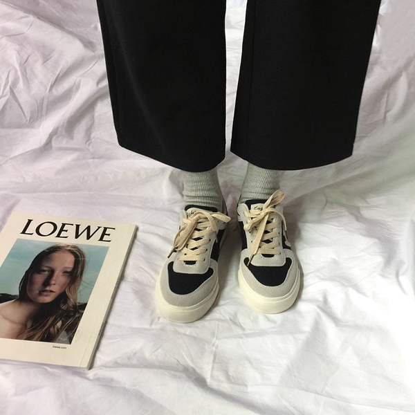 Chuxin chic retro hoang dã hương vị Hồng Kông 2018 Phiên bản Hàn Quốc của giày vải mới phong cách Harajuku xấu xí dễ thương hoang dã giày phẳng giay the thao