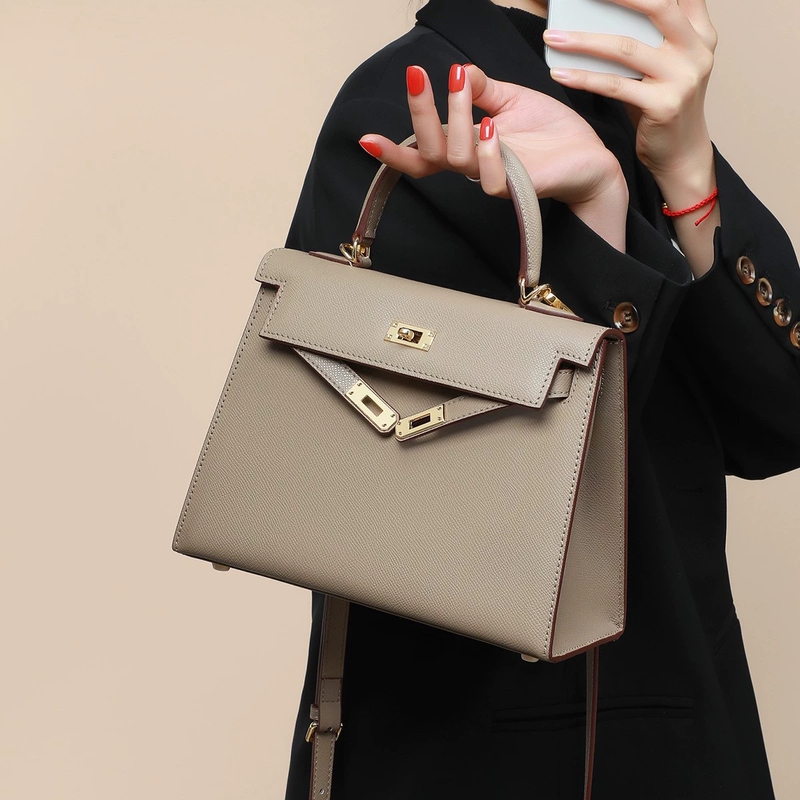 Famous Brand Women's Bag 2025 New Luxury Genuine Leather Second Generation Kelly High-End Versatile Satchel Shoulder Crossbody Bag Famous Brand Women's Bag 2025 New Luxury Genuine Leather Second Generation Kelly High-End Versatile Satchel Shoulder Crossbody Bag