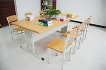 Library reading table library reading room reading table steel and wood simple long conference table reading table reading chair