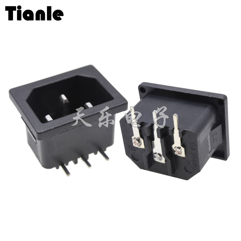 Ac Power Socket 3-Pin Curved Pin Adapter Ac Socket Horizontal 90-Degree Pin Male 10A/250V Ac Power Socket 3-Pin Curved Pin Adapter Ac Socket Horizontal 90-Degree Pin Male 10A/250V