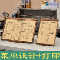 Menu folder display card vertical A4 table card coffee shop milk tea shop menu design and production price list printing
