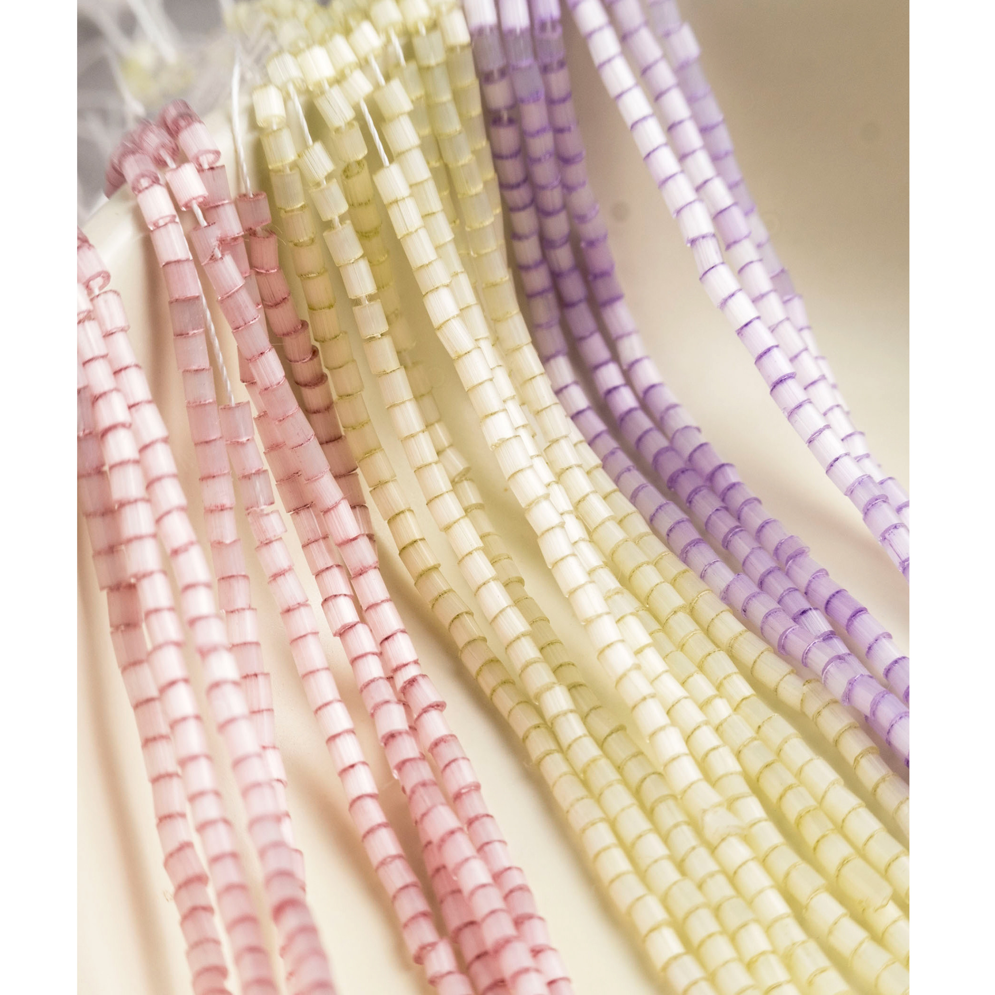 French embroidery material Japan imported tube beads silky color series 2mm length string length about 50cm