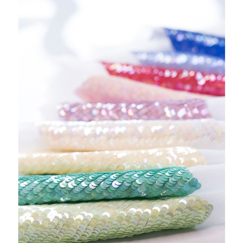 Method Embroidery Bright Sheet Accessories Clothing Accessories High Temperature Resistant Sequin string 20cm Glare Colorful sequin 4mm