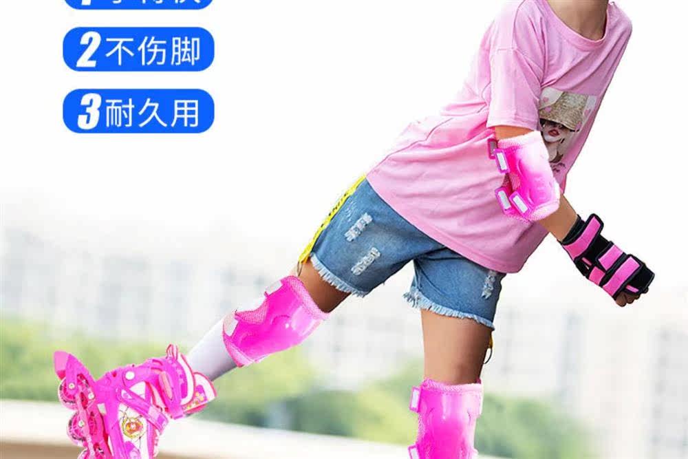 Роликовые коньки для детей 儿童轮滑鞋幼童3-4-5-8-10岁闪光溜冰鞋可调尺码旱冰鞋直排轮套装 Other