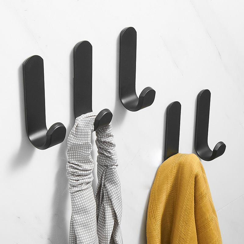 Nordic brass small hook Hyun Off Perforated Cloister Hood Hook Black Trim Bedroom Wall Single Hook Minima Towel Hook