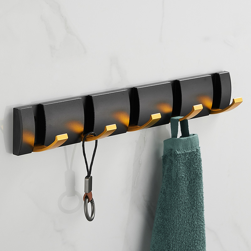 Free Punch Creative Folding Invisible Hangover Hook Space Aluminum Wall-mounted Door Rear Hook Fitting Room Wall Bathroom Crochet Hook