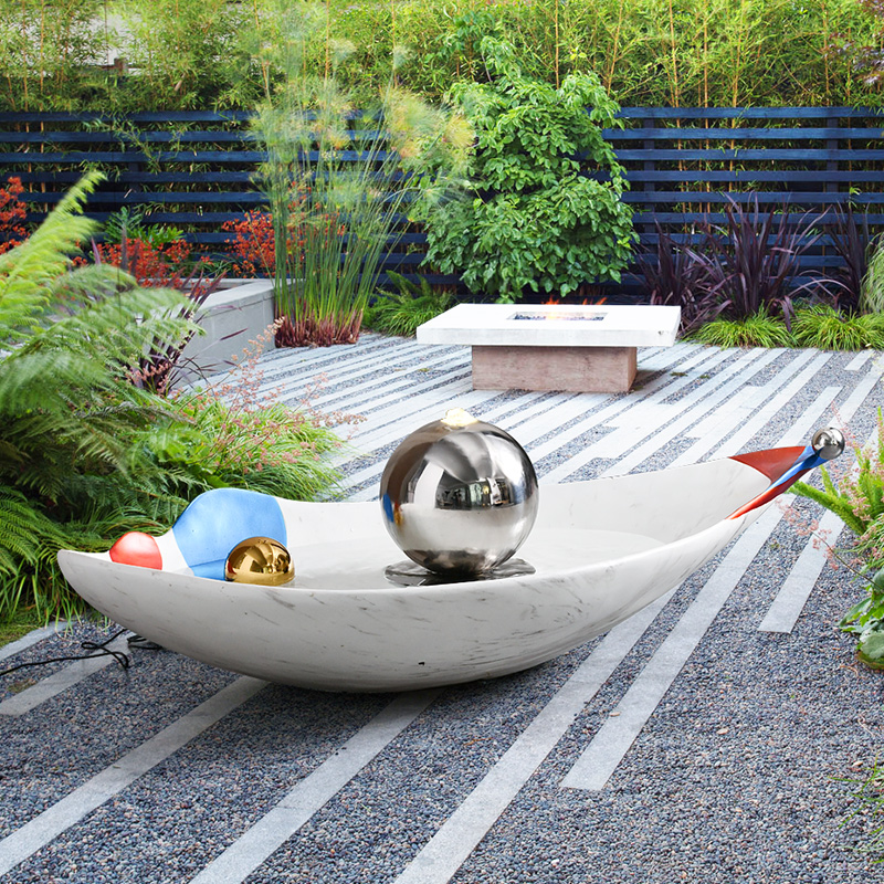 Simple and modern flowing water to make money ornaments outdoor villa garden courtyard balcony circulating water landscape housewarming gift