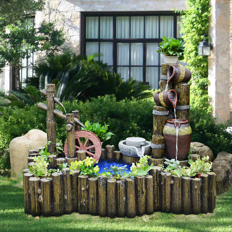 Large villa garden landscape decoration water fountain Outdoor balcony Living room Creative Feng Shui lucky water ornaments