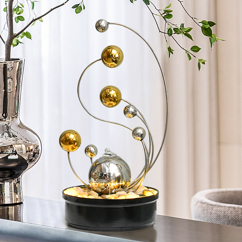 Light and luxurious flowing water pendulum table Tabletop Fountain Modern Living Room TV Cabinet Floor Landscape Recruiting and creative office decoration
