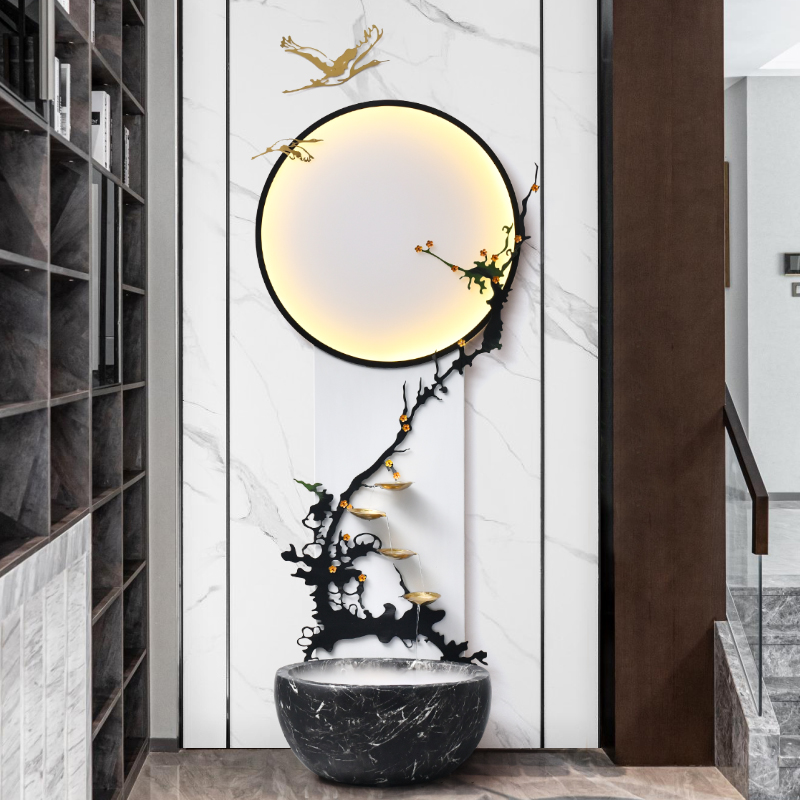 Modern simplicity with a touch of money and running water swing pieces New Chinese light extravaganza Balcony Genguan Aisle Zen of the Zen Financial Decorations