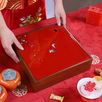 Jinyuan constant lacquer ware retro Chinese wind hand painted dry fruit box Living room high-end light lavish candy containing box New Chinese New Years saving box