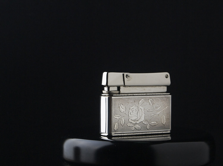 1950s German Rowenta Good luck Dannickel silver embossed cover Press Antique Lighter Kerosene lighter
