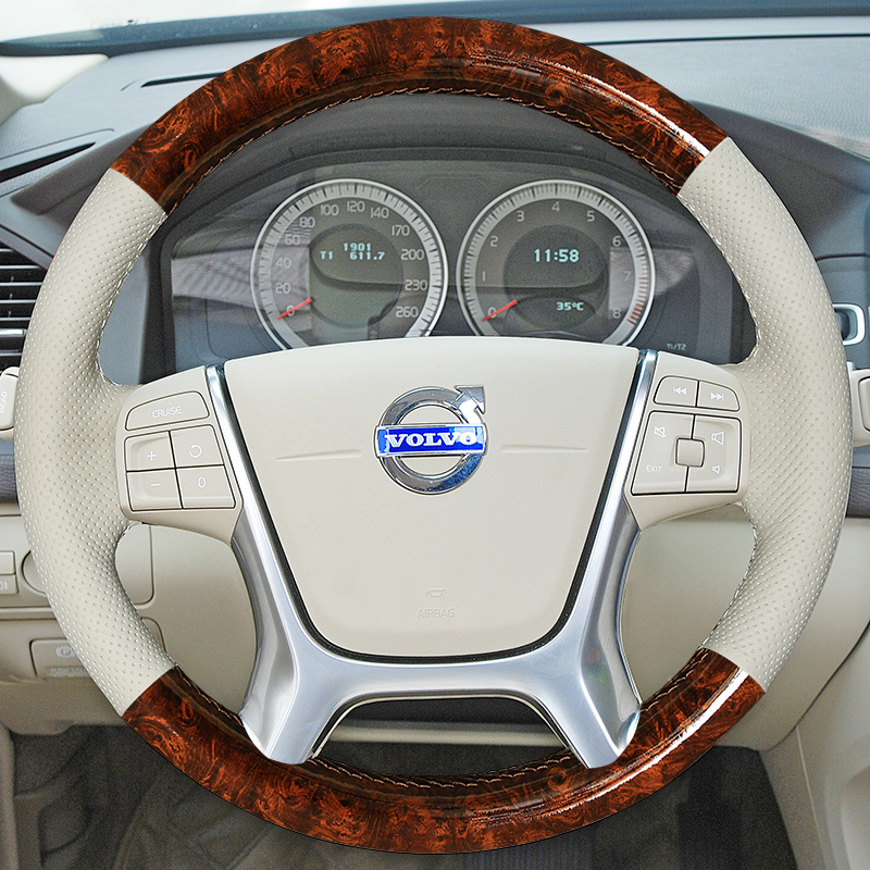 Special Volvo12 XC60 XC60 S60 S60L S80 S80 hand sewn steering wheel cover genuine leather upsets