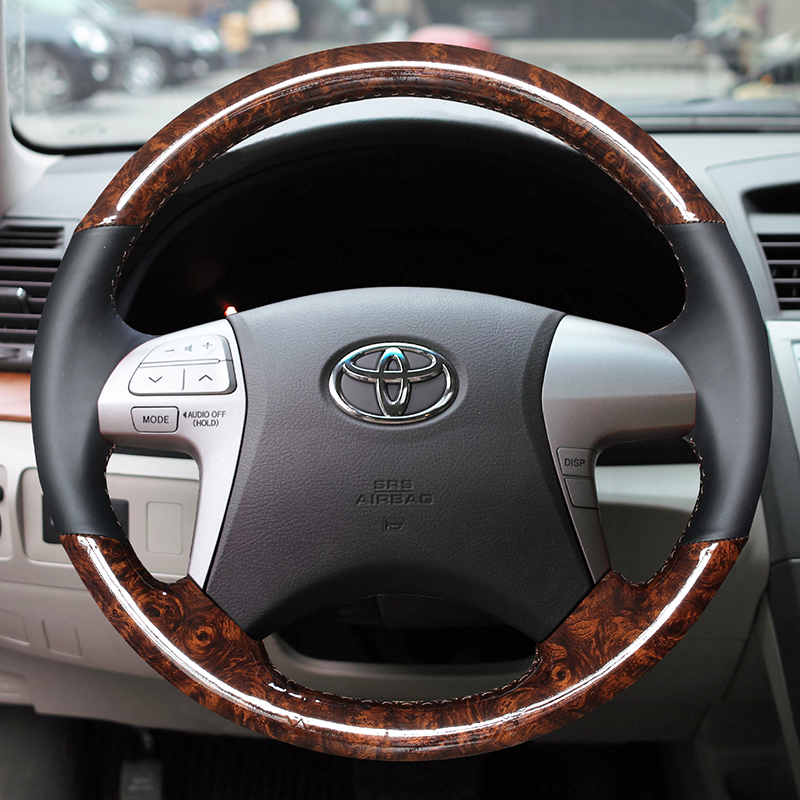 Special ToyotaCAMRY Highlander decoration modification handle set Car interior supplies leather hand-sewn steering wheel cover