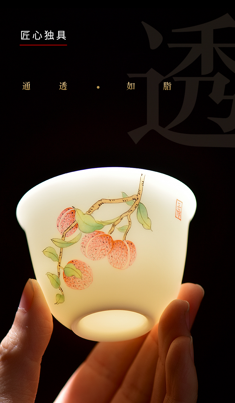 Ms masters cup single cup sample tea cup to fail the high - end manual hand - made ceramic cup jingdezhen gift kung fu tea cups