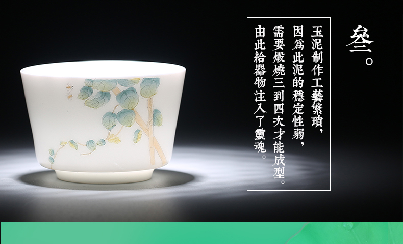 Pastel hand - made master cup of jingdezhen ceramic personal kung fu tea set thin foetus pu - erh tea cups sample tea cup
