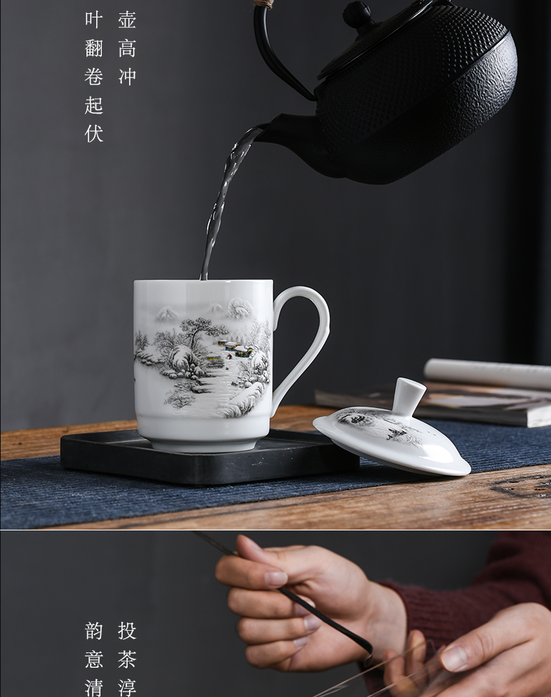 The Fire the boss cup and cup one thousand snow household gifts glass ceramic keller handle office cup tea cup