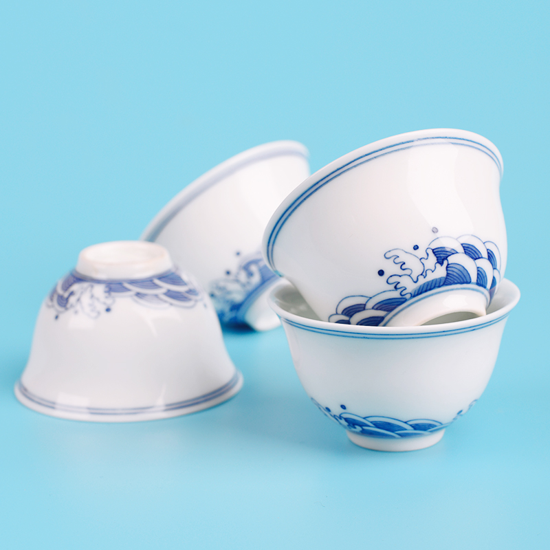 The Fire master cup one thousand cups of jingdezhen blue and white ceramics kung fu tea set manual hand - made single cups of tea cups